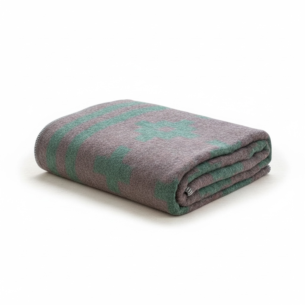 Alpaca Blanket Grey & Green