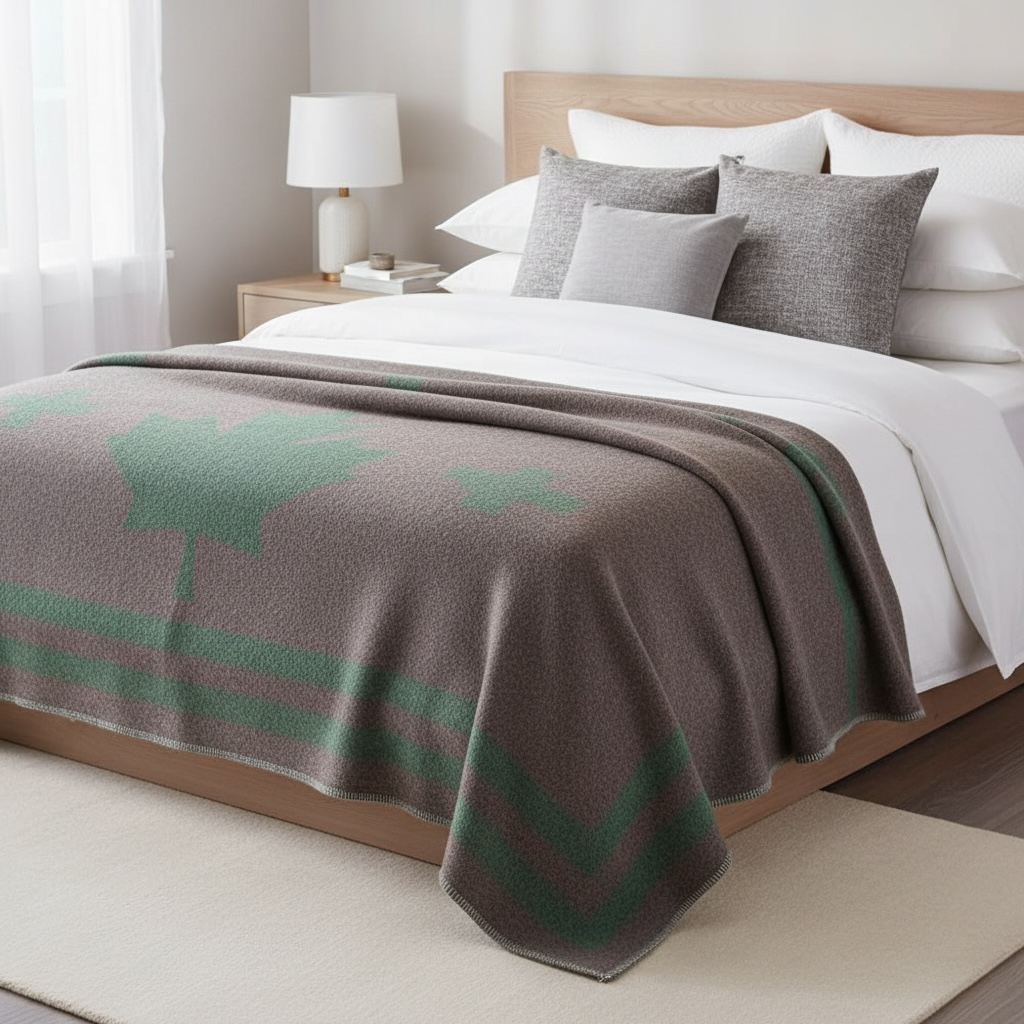 Alpaca Blanket Grey & Green