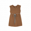 Brown dress with grey Ribbon