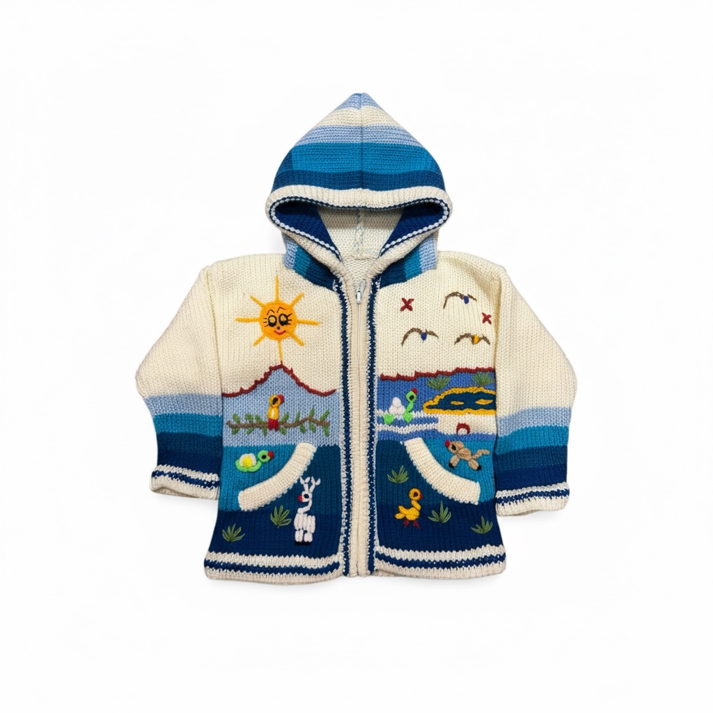 Cream and Blue Cardigan