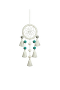 Decorative dreamcatcher with colorful pom-poms and tassels