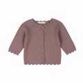 Rasberry cardigan with wavy edges