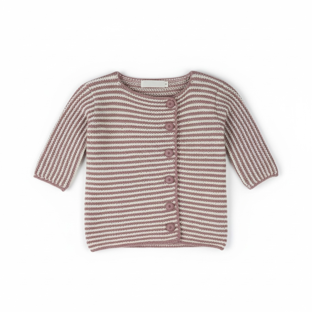 Rose & White Stripes Cardigan