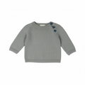 Grey Cardigan with Blue Bottons