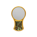 Handmirror Green with Brown Flowers