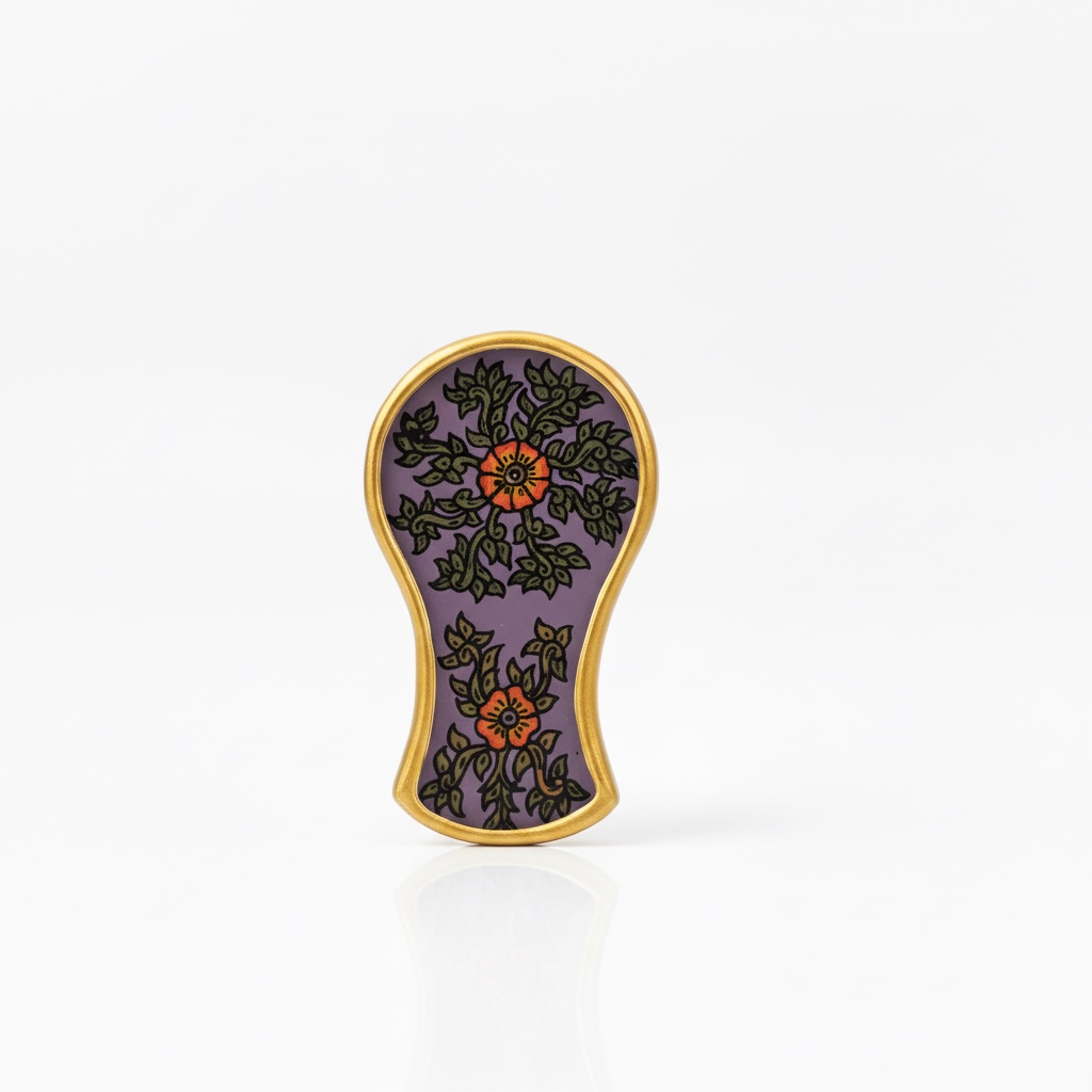 Handmirror Purple with Rose Flowers