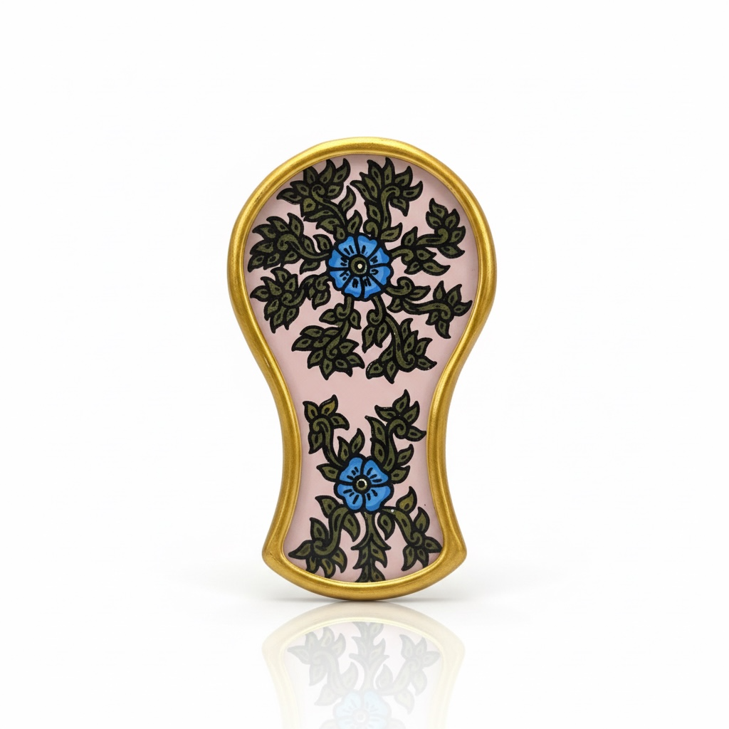 Handmirror Rose with Blue Flowers