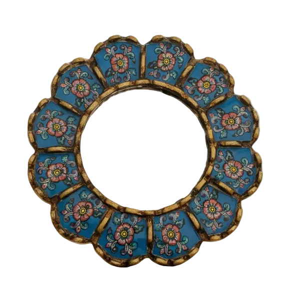 Large Blue Flower Mirror