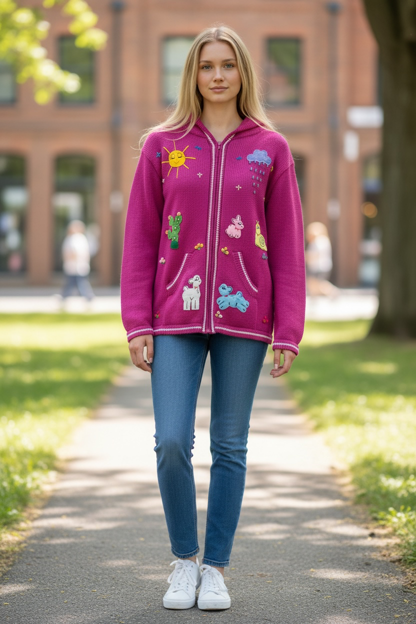 Cherry Adult Cardigan with Hood