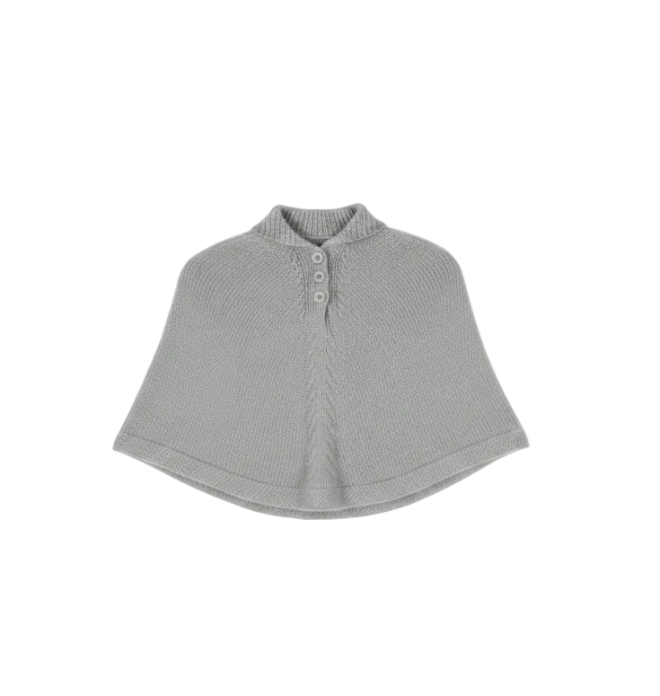 Grey Poncho with Hood