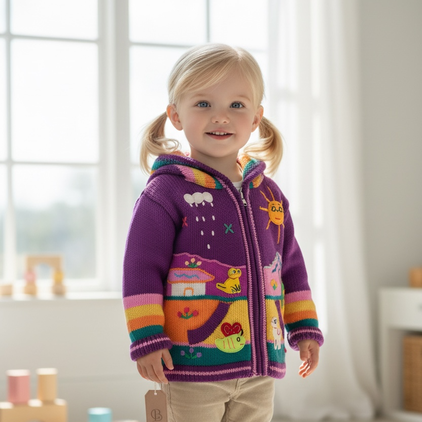 Purple and Yellow Cardigan