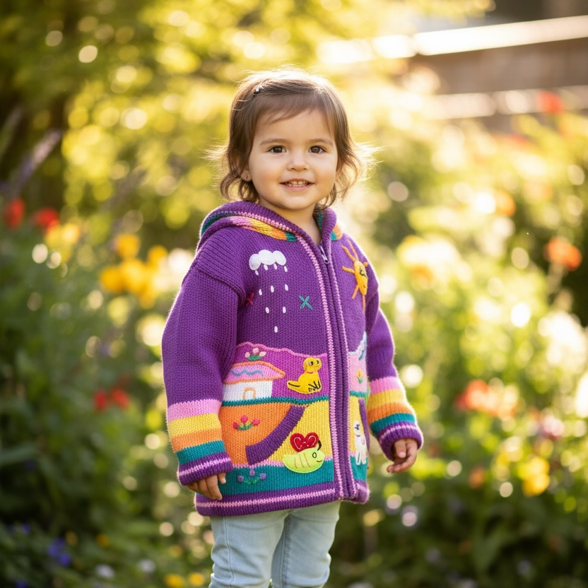 Purple and Yellow Cardigan