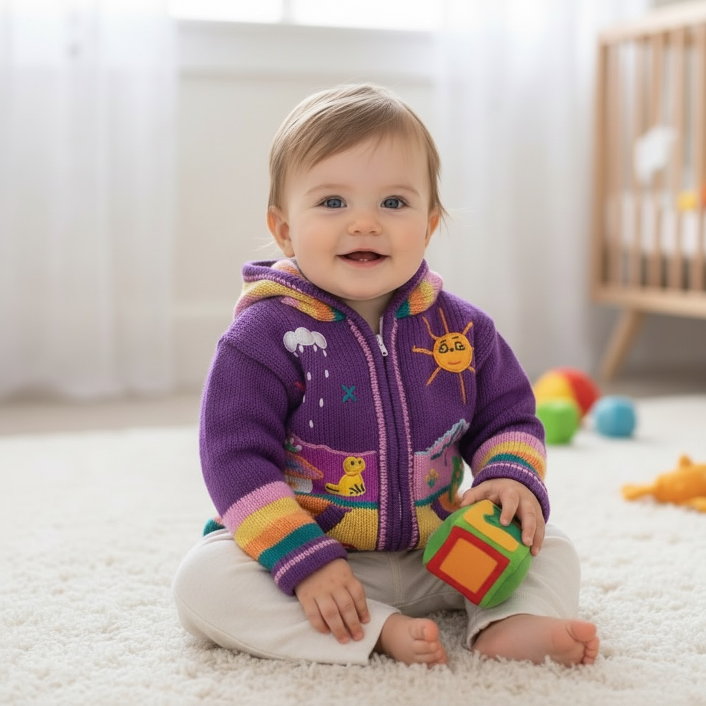 Purple and Yellow Cardigan