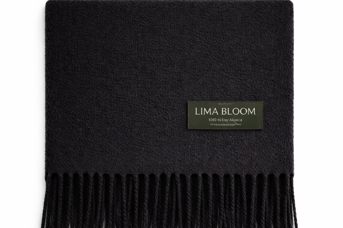 Classic Scarf -  100% Baby Alpaca Black P910001