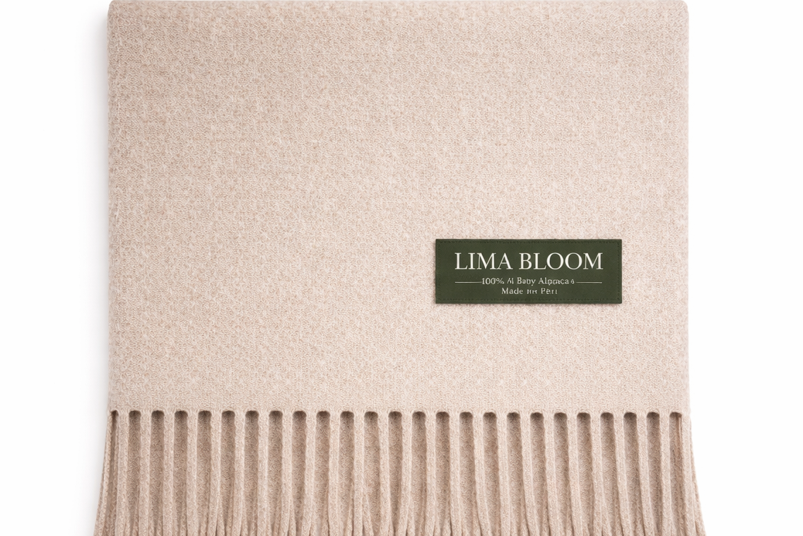 Classic Scarf -  100% Baby Alpaca OatMeal M8A0003