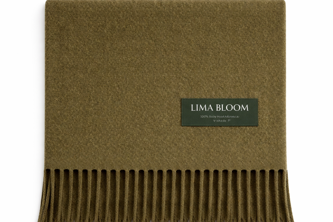 Classic Scarf -  100% Baby Alpaca Olive Green P430187