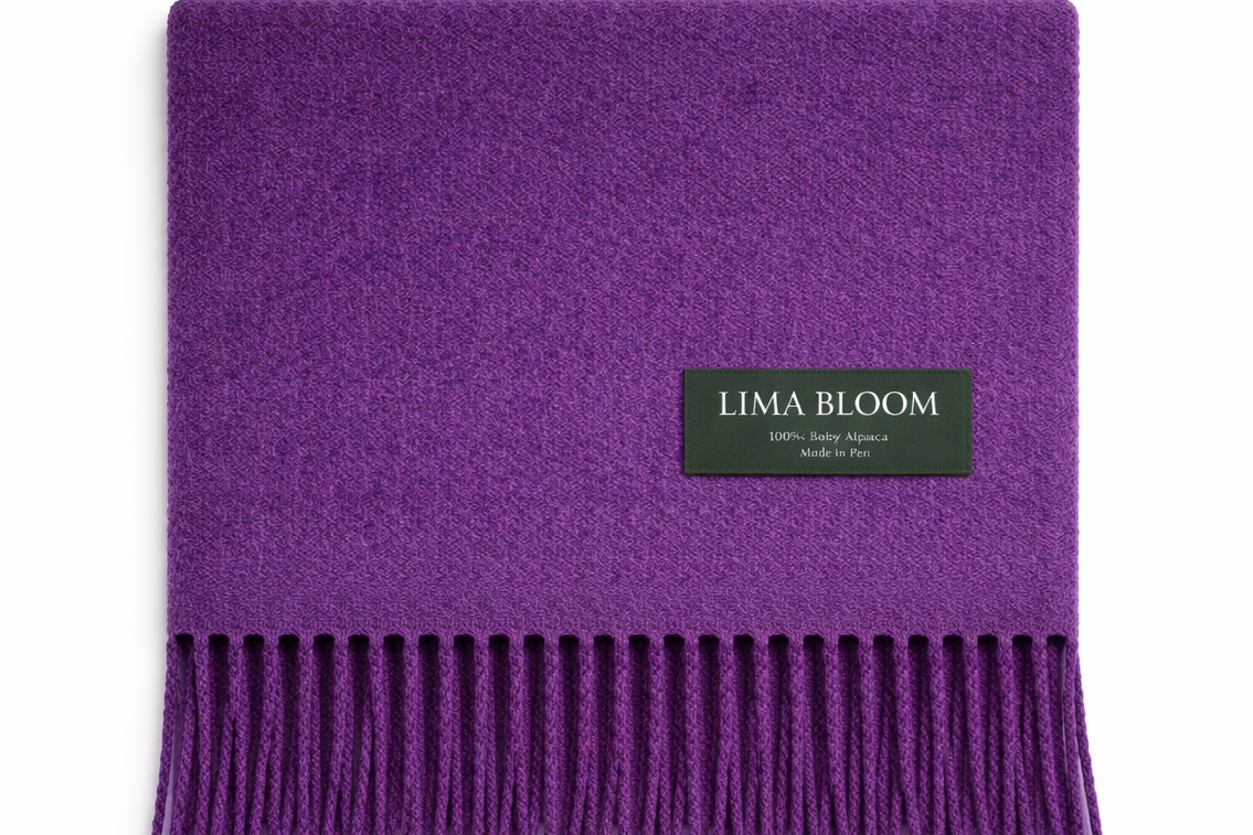 Classic Scarf -  100% Baby Alpaca Purple P730041